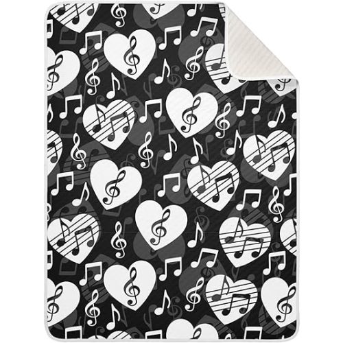 Love Music Notes Baby Blankets Soft Warm Crib Stroller Blanket for Toddler Newborn Girls Boys, 30x40in