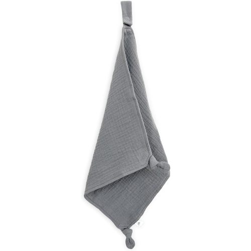 Ryan & Rose Cutie Lovey - Soft 100% Organic Cotton Muslin with Attachable Snap Closure - Loveys for Babies Newborn Baby Lovey Security Blankets for Babies Baby Blanket (Knot Smoke)