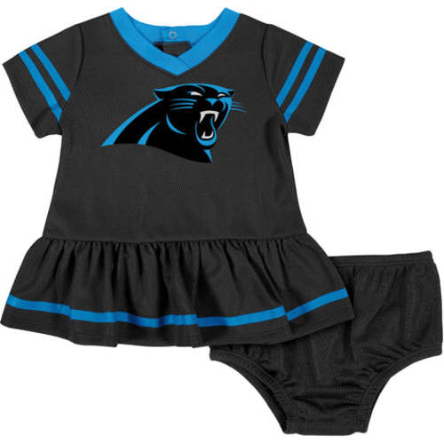 2-Piece Baby Girls Panthers Dress &amp; Diaper Cover Set