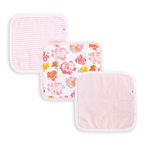 Burt's Bees Baby Infant Washcloths, 100% Organic Cotton, Soft and Super Absorbent Knit Terry Wash Cloth - 3 Pack Set