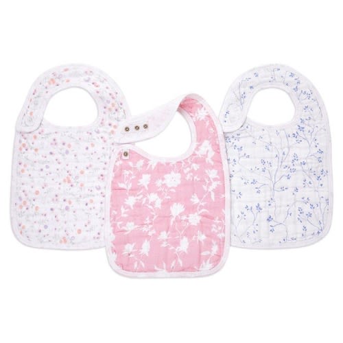 Floral Cotton Muslin Snap Bibs | aden + anais