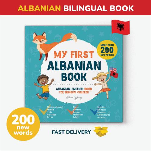 My First Albanian book Albanian books for kids gift Albanian alphabet Albanian language English bilingual book Albanian teacher homeschool