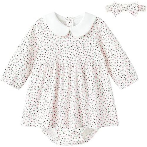 pureborn Baby Toddler Girl Dress with Bloomer Short and Long Sleeve Playwear Dress with Diaper Cover