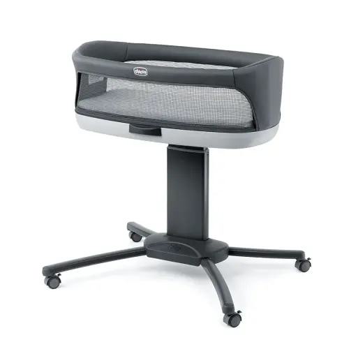 Chicco Close to You SE Bedside Bassinet, Mobile Newborn Bassinet with Wheels | Charcoal/Grey