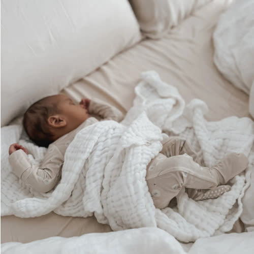 Luna + Luca Cotton Gauze Baby Blanket - White