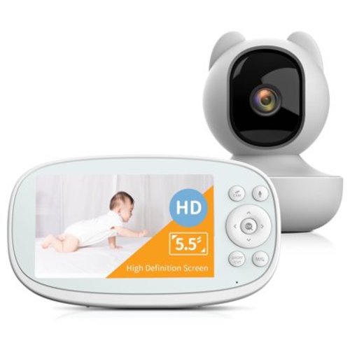 Vizolink Safety 5.5" 1080P & 720P HD Video Baby Monitor with Camera, 2-Way Talk, Auto Track, Cry Alert, and Noise Reduction