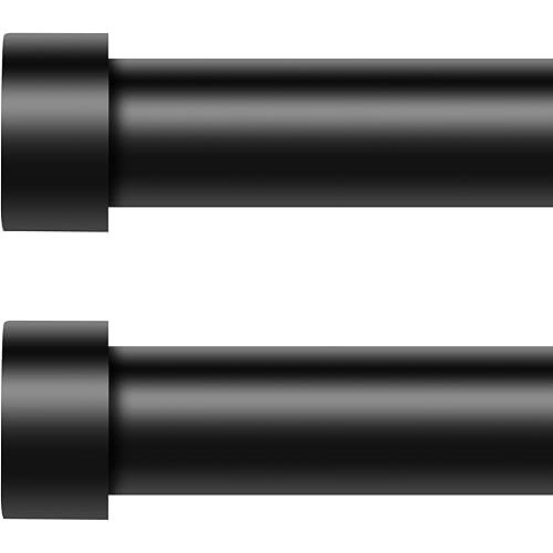 2 Pack Curtain Rods for Windows 18 to 45 Inch(1.5-3.75 Feet),Black 1'' Diameter Drapery Rods with End Cap Style Design,Modern Adjustable Heavy Duty Curtain Rod,Size:18''-45''