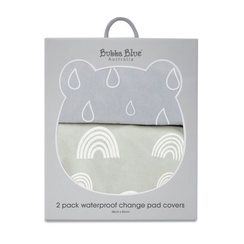 Bubba Blue Nordic Change Mat Cover 2 Pack Grey/Sand