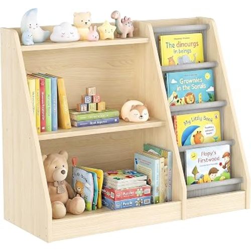 HedoAjim Kids Bookshelf for Bedroom, Wood Baby Bookcase,3-Tier