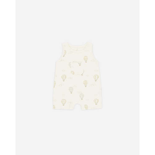 Short Sleeve Bodysuit, 2 Pack || Hot Air Balloons, Yellow Stripe – Quincy Mae