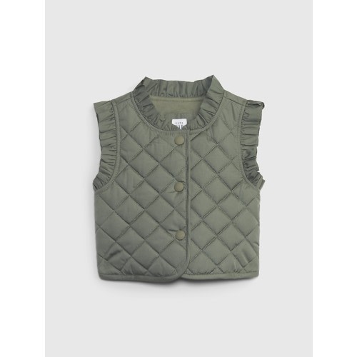 Baby Quilted Vest in mesculen green, size: 0-6 M