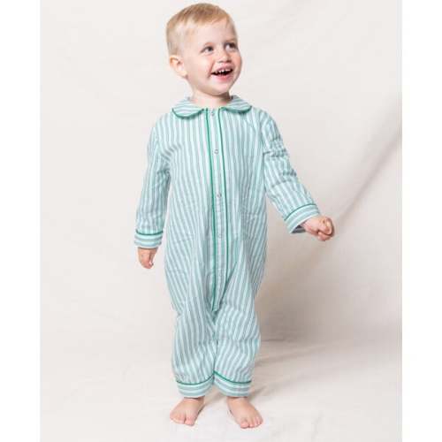 Cambridge Romper, Emerald Ticking - Petite Plume | Maisonette