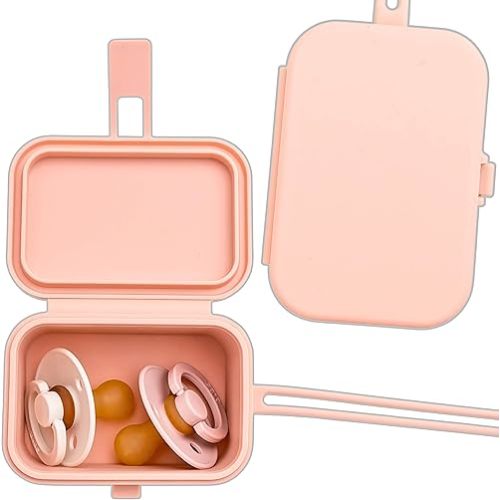 Baby's Aid Silicone Pacifier Case – 100% Sealed Closure, One-Piece Design, Easy to Maintain, 100% Food-Grade, BPA-Free Baby Pacifier Holder Case, Binky Holder, Attach to Diaper Bag or Stroller