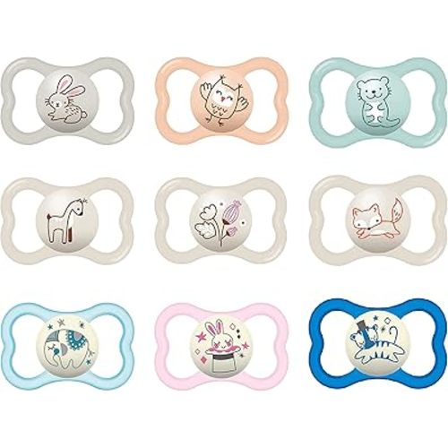 MAM Air Night & Day Baby Pacifier, for Sensitive Skin, Glows in The Dark, 6-16 Months, Unisex, Value Pack