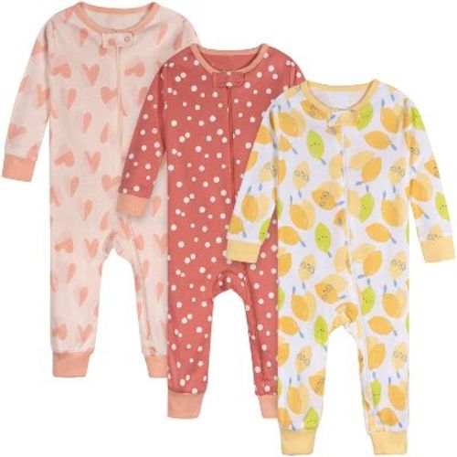 Onesies Brand Baby Girls' 3-Pack Footless Unionsuits, Lemons, 6-9M