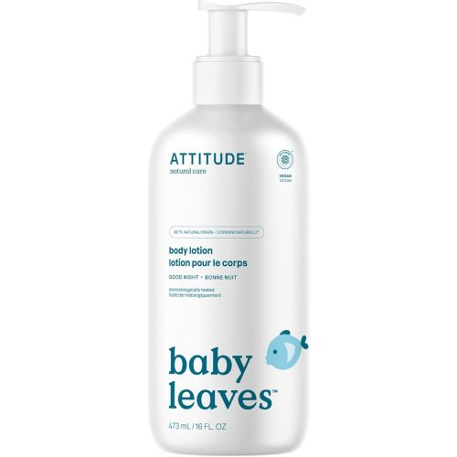 ATTITUDE Baby Lotion, EWG Verified Moisturizer, Dermatologically Tested Moisturizing Cream, Vegan and Cruelty-Free, Good Night, 473 mL