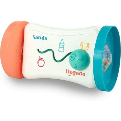 By Robin Arzόn - Marathon Maze 2-in-1 Activity Mirror Baby Activity Center Sensory Toys Workout Bilingual and Toddler Gifts for Ages 3 Months Up,Orange & Blue Maze Activity Mirror,Medium