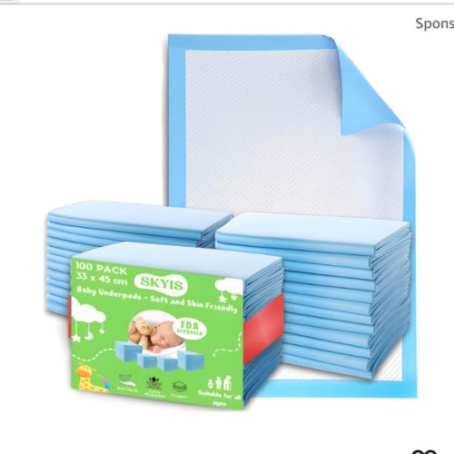 Skyis Baby Change Mat 45 x 33 CM (100-Count) Pee Pads, Baby Changing Pad, Waterproof Bed Pad -Thick Super Absorbent Protection Incontinence Pads Disposable Underpads for Kids, Adults, Elderly Puppy pads - Liquid, Urine : Amazon.com.au: Baby