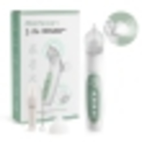 Momcozy upgrade Nasal Aspirator for Baby, 2-in-1 with Nasal Spray for Baby, 65kPa 4 Suction Levels, Portable with Light & Soothing Music