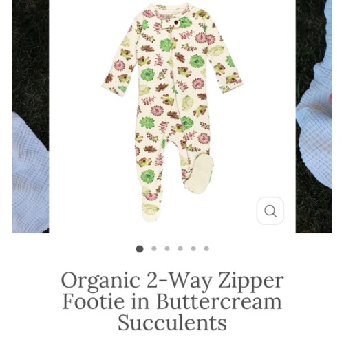 Organic 2-Way Zipper Footie in Buttercream Succulents – L'ovedbaby