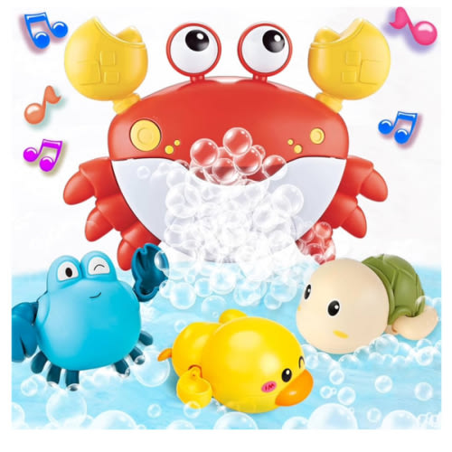 Baby Bath Toys for Toddlers, Crab Bath Bubble Maker with 12 Songs, 3 Pack Wind-up Poor Toys for Kid, Bathtub Toys As Birthday for Boys Girls