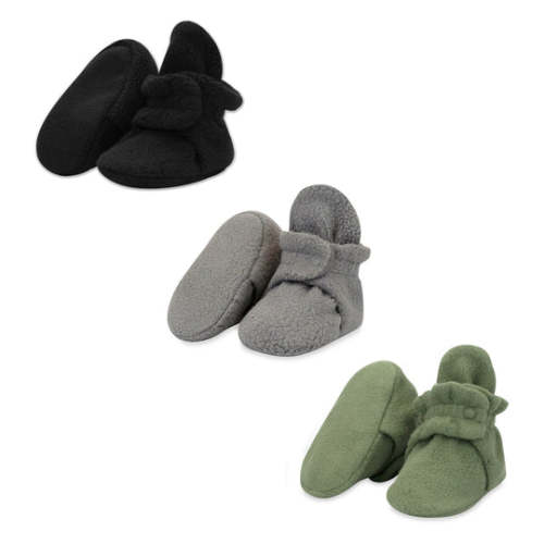 Cozie Fleece Baby Bootie 3 Pack - Black/Gray/Olive – Zutano