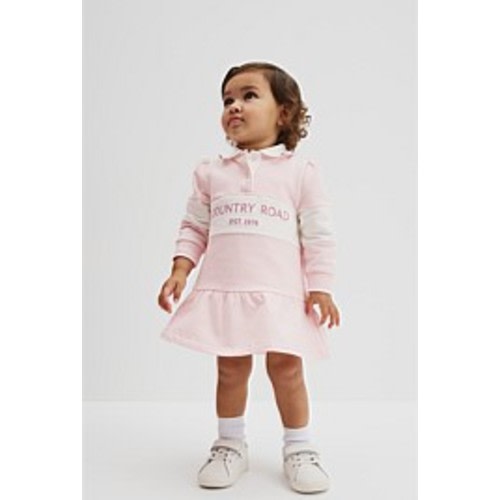 Mineral Pink Organically Grown Cotton Logo Rugby Dress - Dresses | Country Road