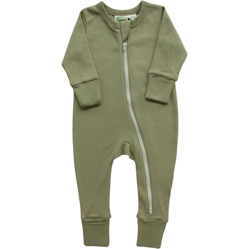 PARADE Organic Essential Basic '2-Way' Zipper Romper - Long Sleeve (COLOR: Olive)