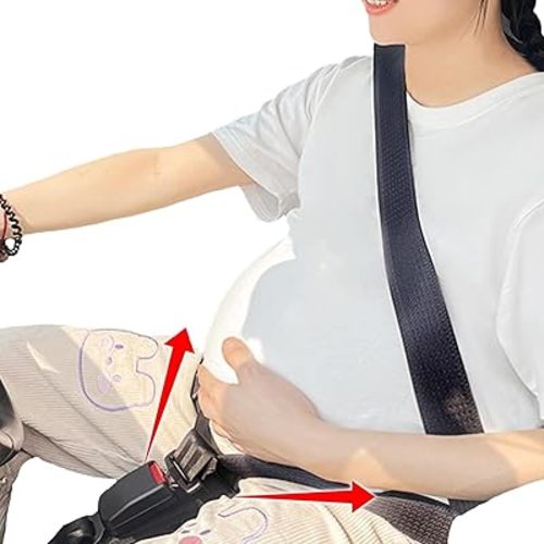 Pregnancy Bump Strap，Seat Adjuster for Mother，Seat Bump Strap for Women Protect Belly&Unborn Baby，Prevent Compression of Abdomen (Black)