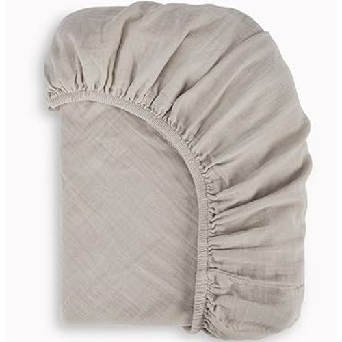 Bioweaves Organic Cotton Muslin Bassinet Sheet, GOTS Certified Extra Soft Fitted Sheet, Universal Fit for Oval Baby Bassinet Mattresses, 33" x 17", 4 Inch Pocket, Wind Chime