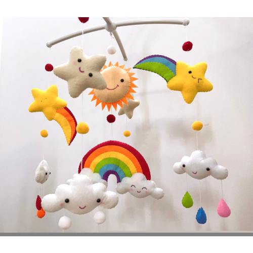 Colorful rainbow baby mobile - mobile & arm