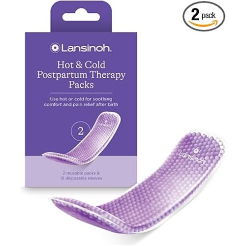 Lansinoh Hot and Cold Pads for Postpartum Essentials, 2 Count Postpartum Pads