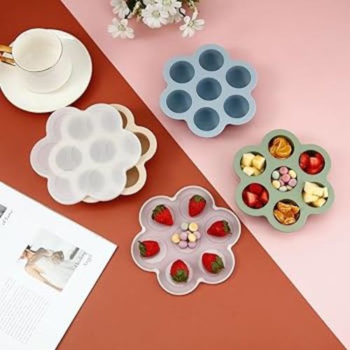 PandaEar 3 Pack Baby Food Freezer Tray with Lids, Silicone Baby Fruit Food Feeder Teether Tray, Baby Food Storage Container Ice Cube Tray Maker for Homemade Baby Food -Blue/Green/Carnation : Amazon.com.au: Baby