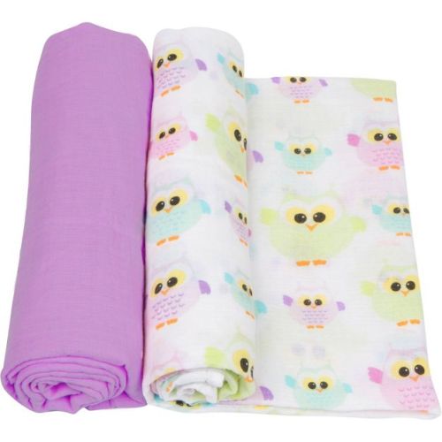 Miracleware Muslin Swaddle Blanket - Owls 2pk