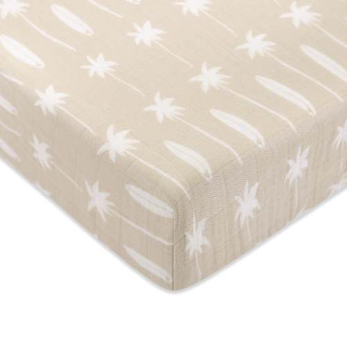 Crib Sheet in GOTS Certified Organic Muslin Cotton
