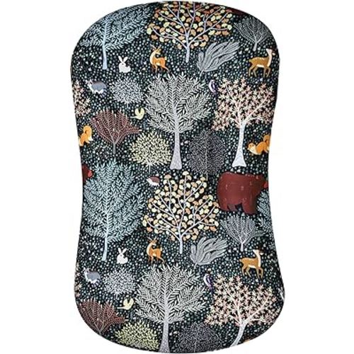 Newborn Lounger Cover for Boys and Girls Removable Cover Ultra Soft Comfortable Lounger Slipcover for Infant Lounger Pillow (Forest Animals)
