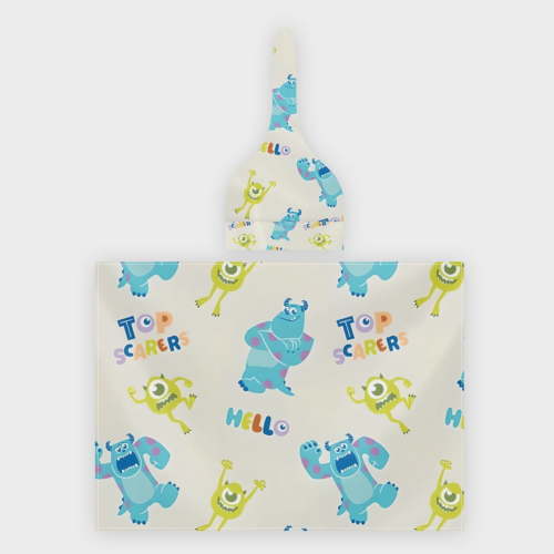 Monsters University Cartoon 2 Piece Baby Swaddle Hooded Set, Newborn Swaddle Blanket for Baby Boys and Girls 40" x 29"