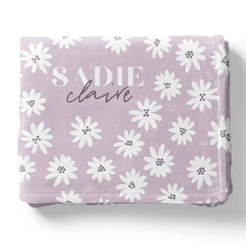 Purple Daisy Personalized Toddler Blanket