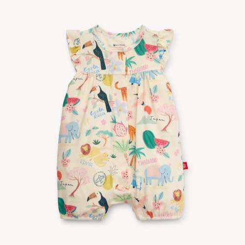 wanderlust wildlife modal magnetic ruffle sleeve romper – Magnetic Me