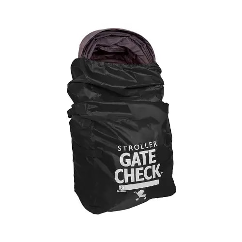 J.L. Childress Gate Check Bag for Single & Double Strollers - Stroller Bag for Airplane - Large Stroller Travel Bag for Airplane - Air Travel Stroller Bag - Black