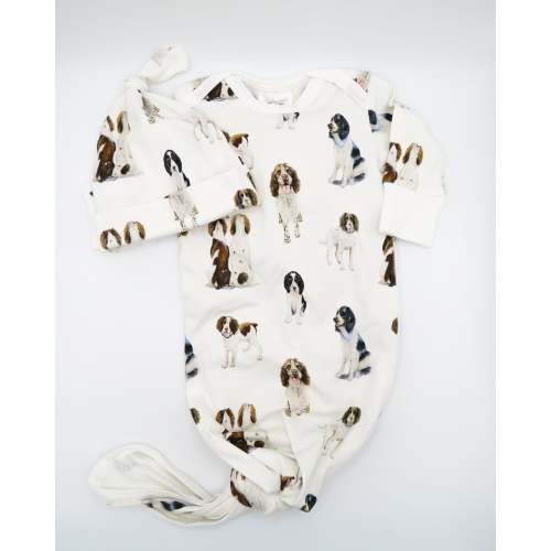 Springer Spaniel Newborn Gown and Hat