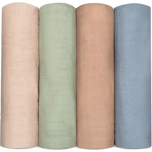 Comfy Cubs Muslin Swaddle Blankets Neutral Receiving Blanket Swaddling, Wrap for Boys and Girls, Baby Essentials, Registry & Gift (Pacific, Cedar, Sage, Blush)