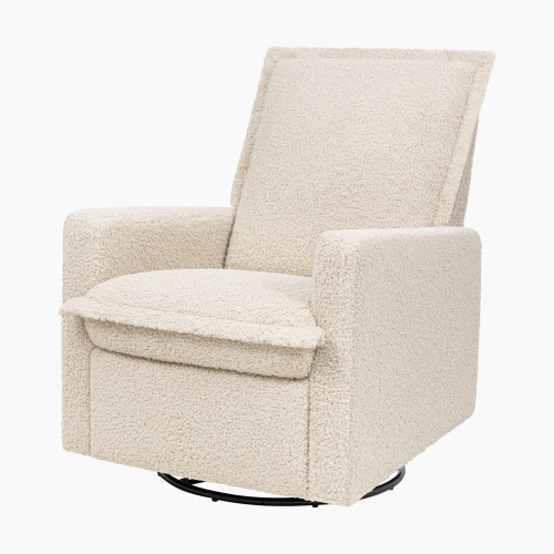 babyletto Cali Flange Recliner and Swivel Glider - Almond Teddy Loop