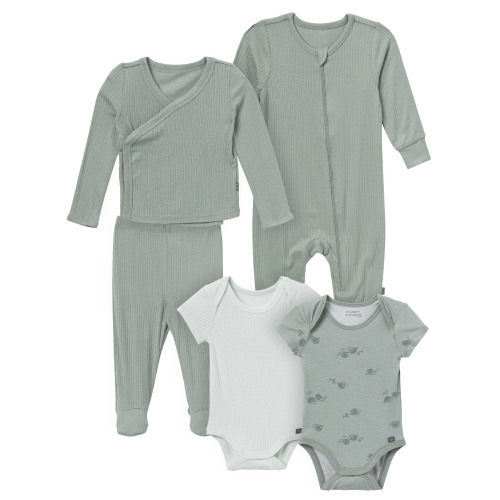 Modern Moments by Gerber Baby Neutral Super Soft 5-Piece Gift Set, Sizes Newborn - 3/6 Months