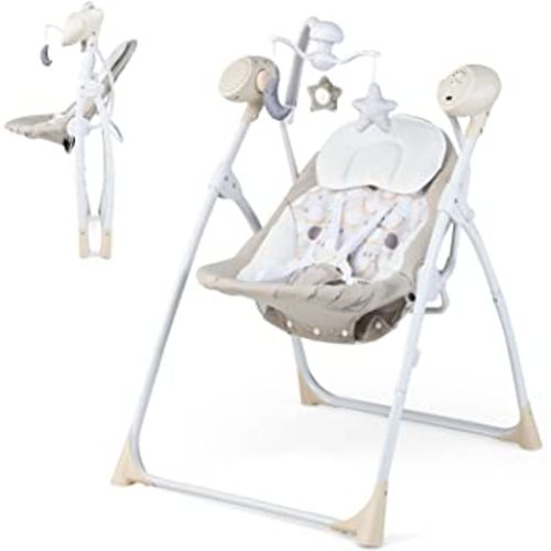 Amazon.com: BABY JOY Baby Swings for Infants, Portable Rocker w/ 5 Swing Speeds, 3-Position Adjustable Backrest, 3 Timer Settings, 12 Melodies and 5 Natural Sounds, Compact Swing Chair for Toddlers (Beige) : Baby