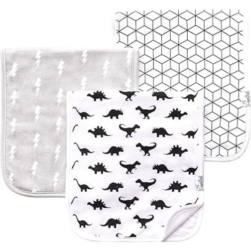 Copper Pearl Premium Baby Burp Cloths - 3-Pack Large Cotton Burp Cloths, Extra Soft Spit Up Rags with 3 Absorbent Layers, Perfect for Baby Boy Gifts (21" x 10" Size, Wild Set)