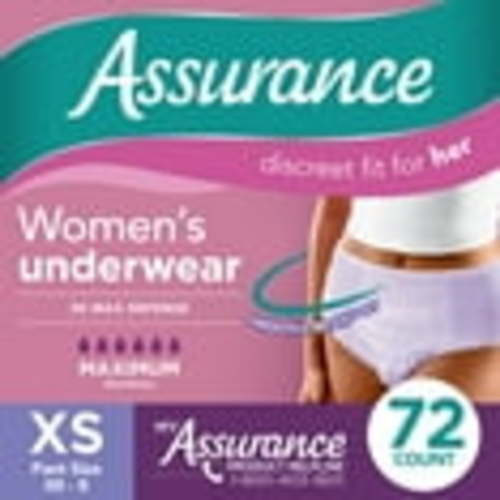 Assurance Women's Incontinence & Postpartum Underwear, X-Small , Maximum Absorbency, 72 Count