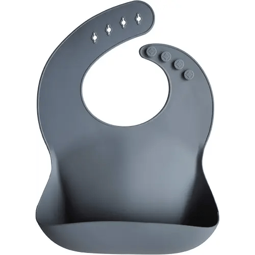 mushie Silicone Baby Bib | Adjustable Fit Waterproof Bibs (Tradewinds)