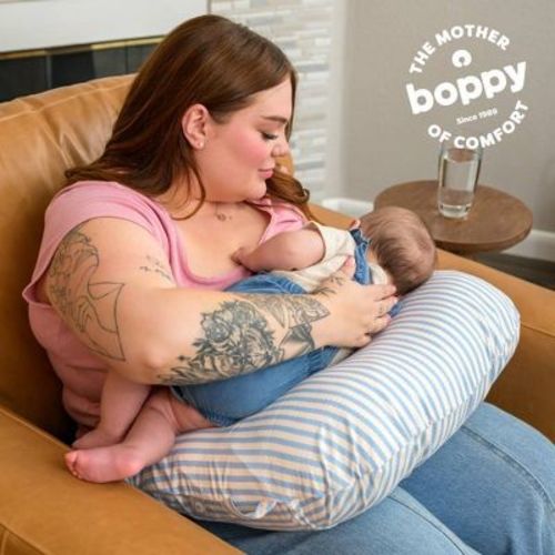 Boppy New Nursing Pillow - Vintage Blue Stripes