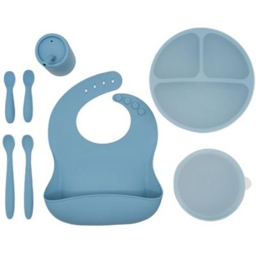 Weesprout Baby Led Weaning Bundle, Silicone Suction Bowl, Spoons, Bib & Cup - Purple